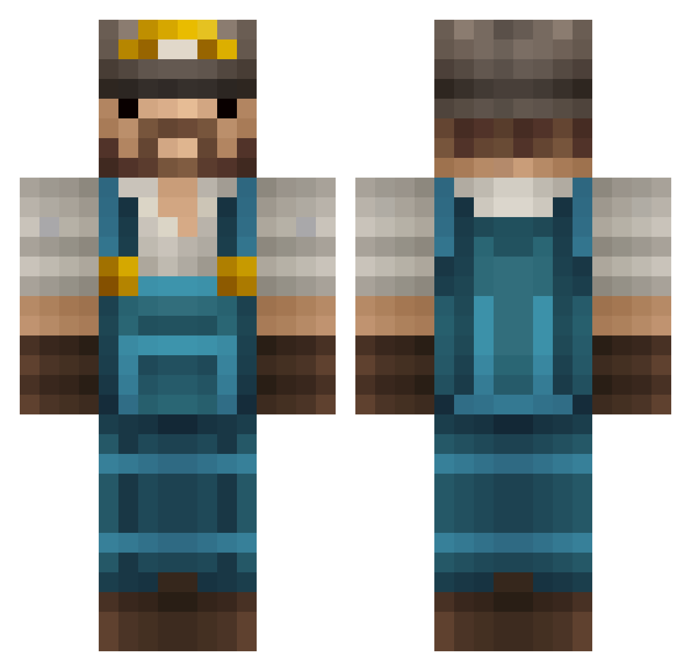 Pascal1712 Minecraft skin, front and back view