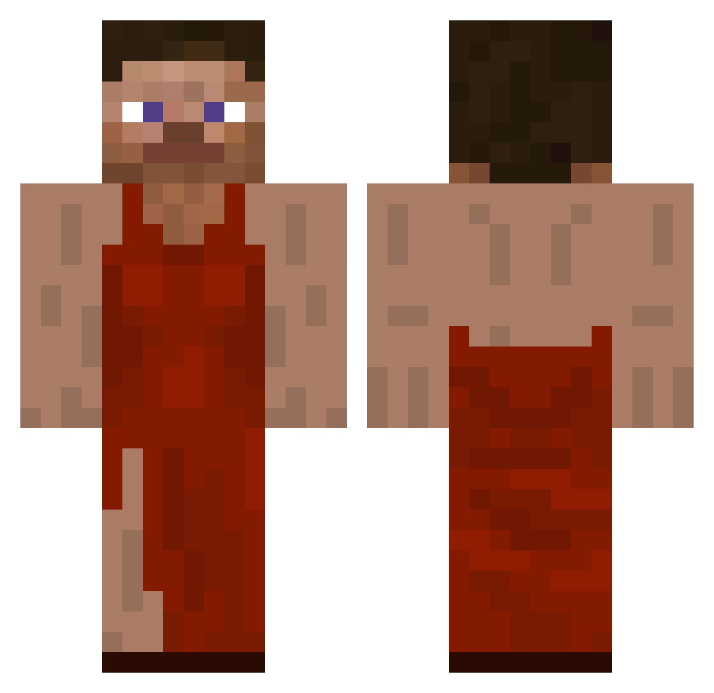 XiBoot Minecraft skin, front and back view