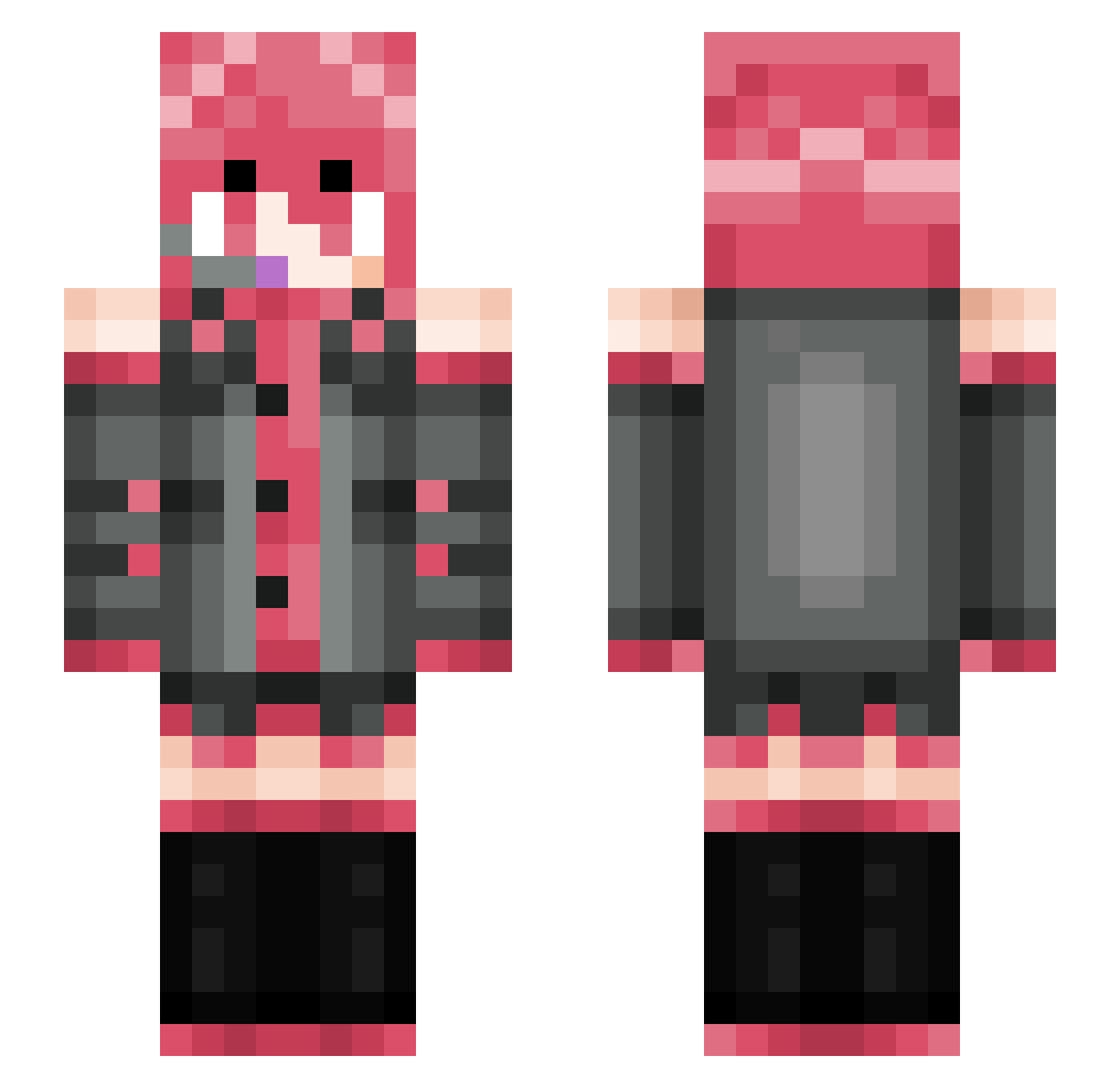 Ded_Foxxie Minecraft skin, front and back view