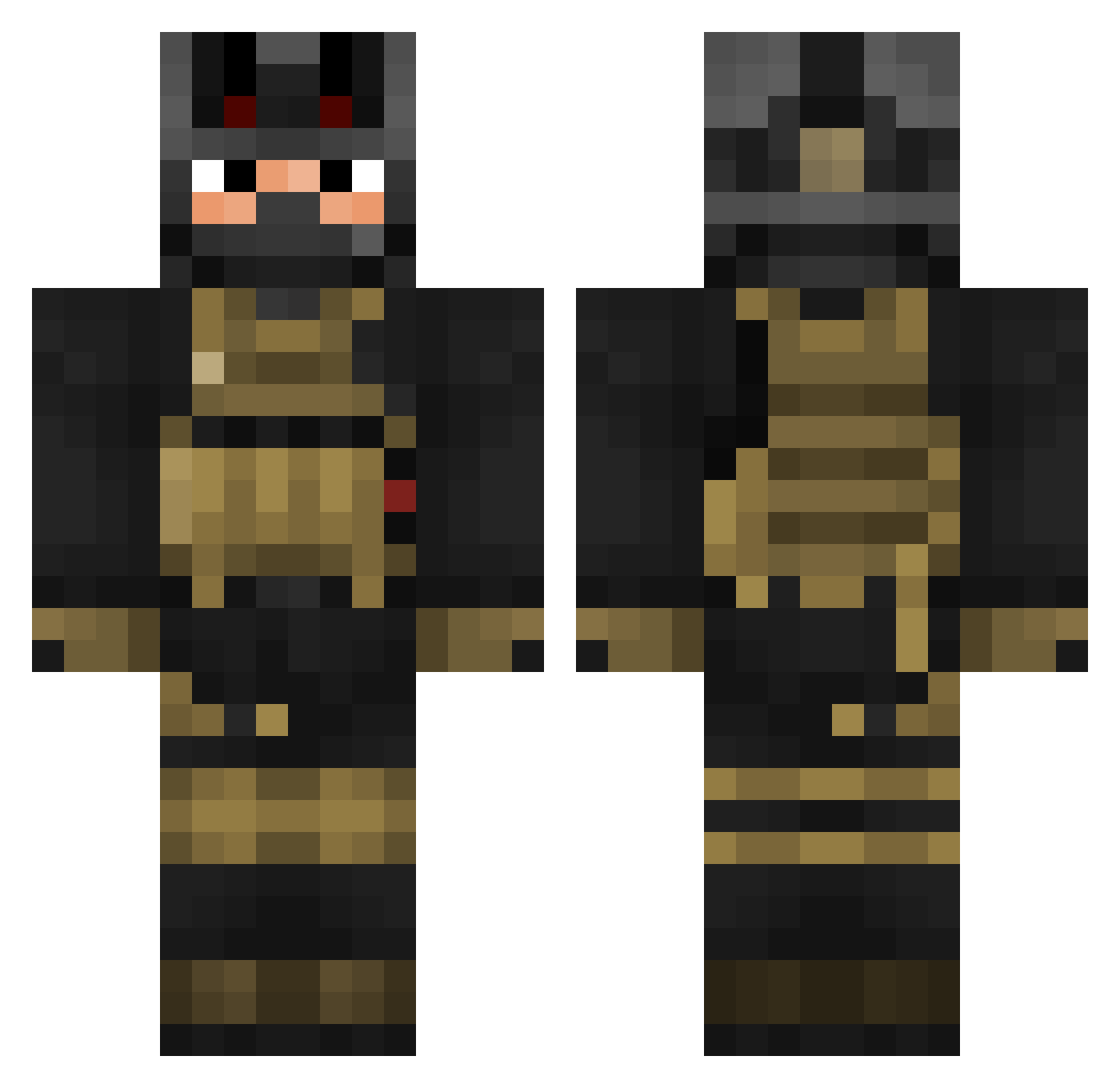 YUH8M3 Minecraft skin, front and back view