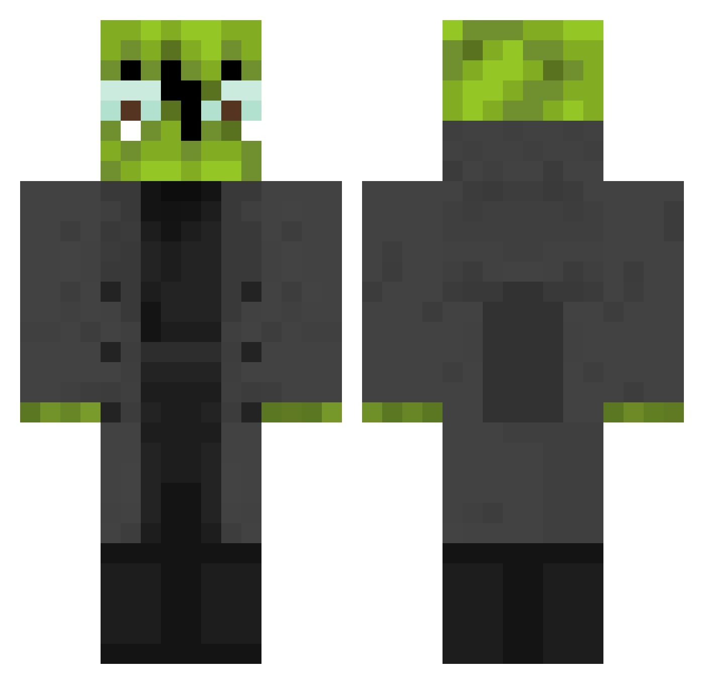 Shxdow435 Minecraft skin, front and back view