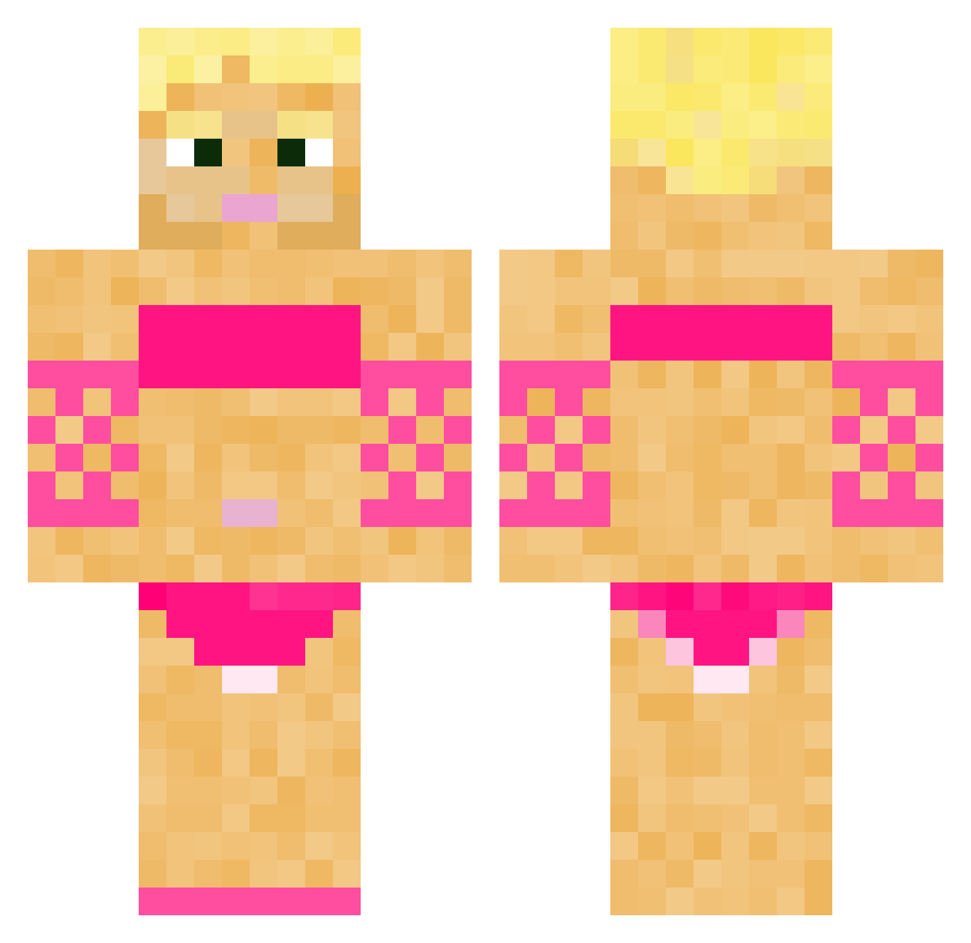 HappyAmelie1 Minecraft skin, front and back view