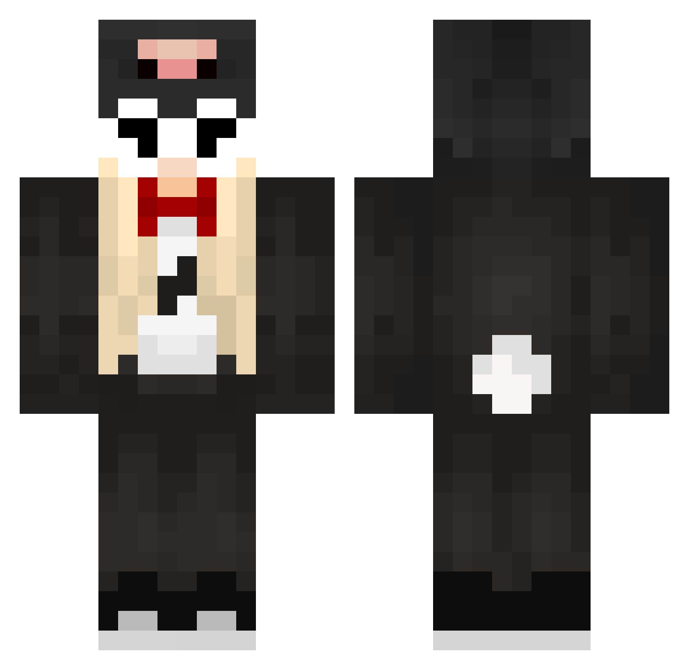 Greta Minecraft skin, front and back view
