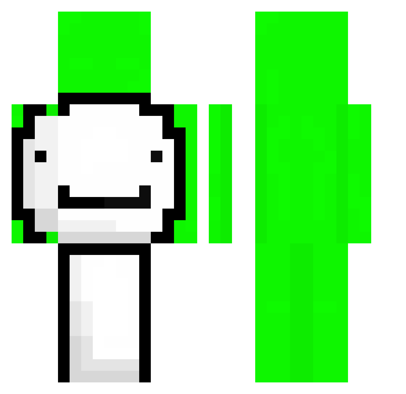 tyuff Minecraft skin, front and back view