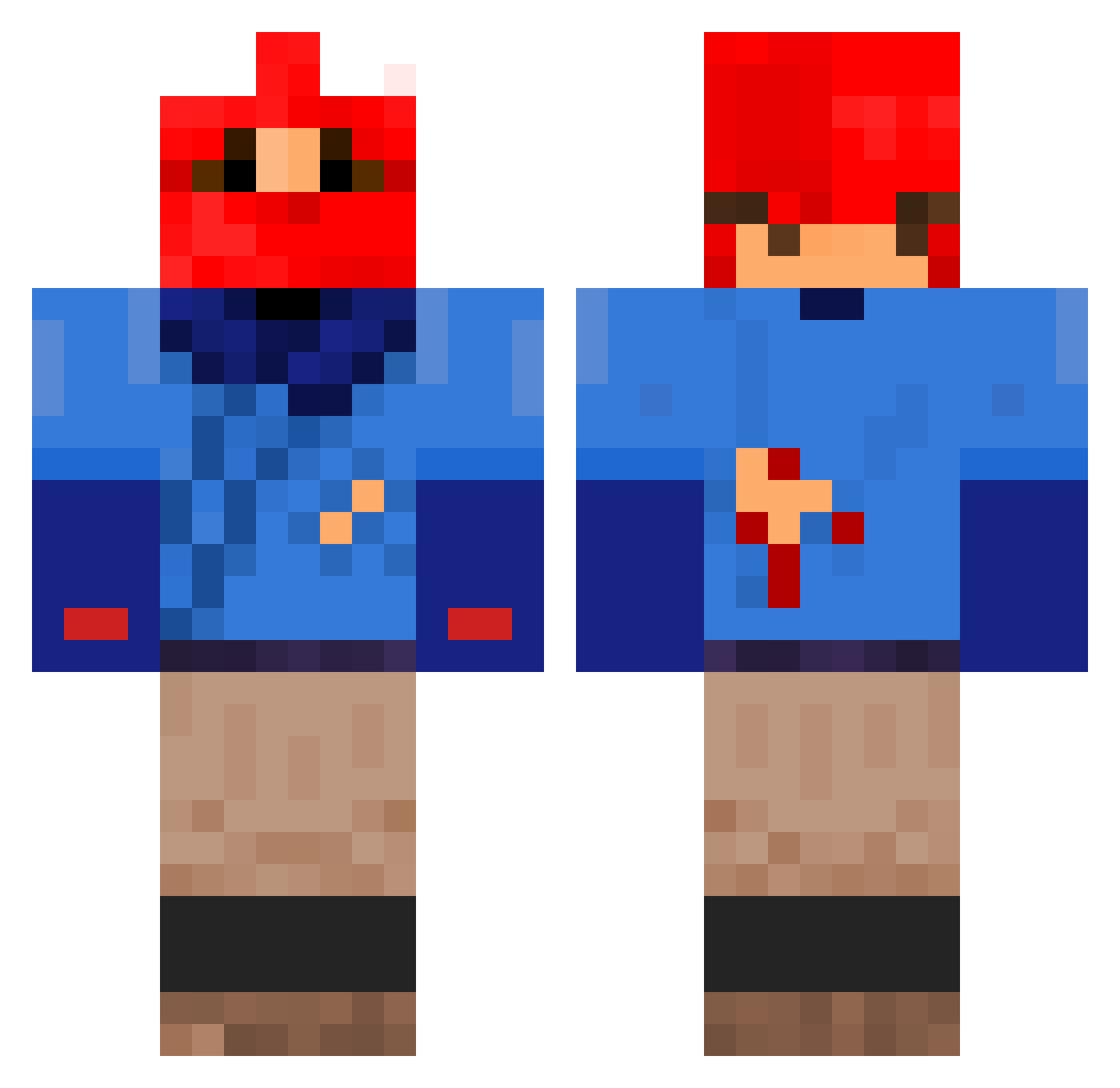 Verve Minecraft skin, front and back view