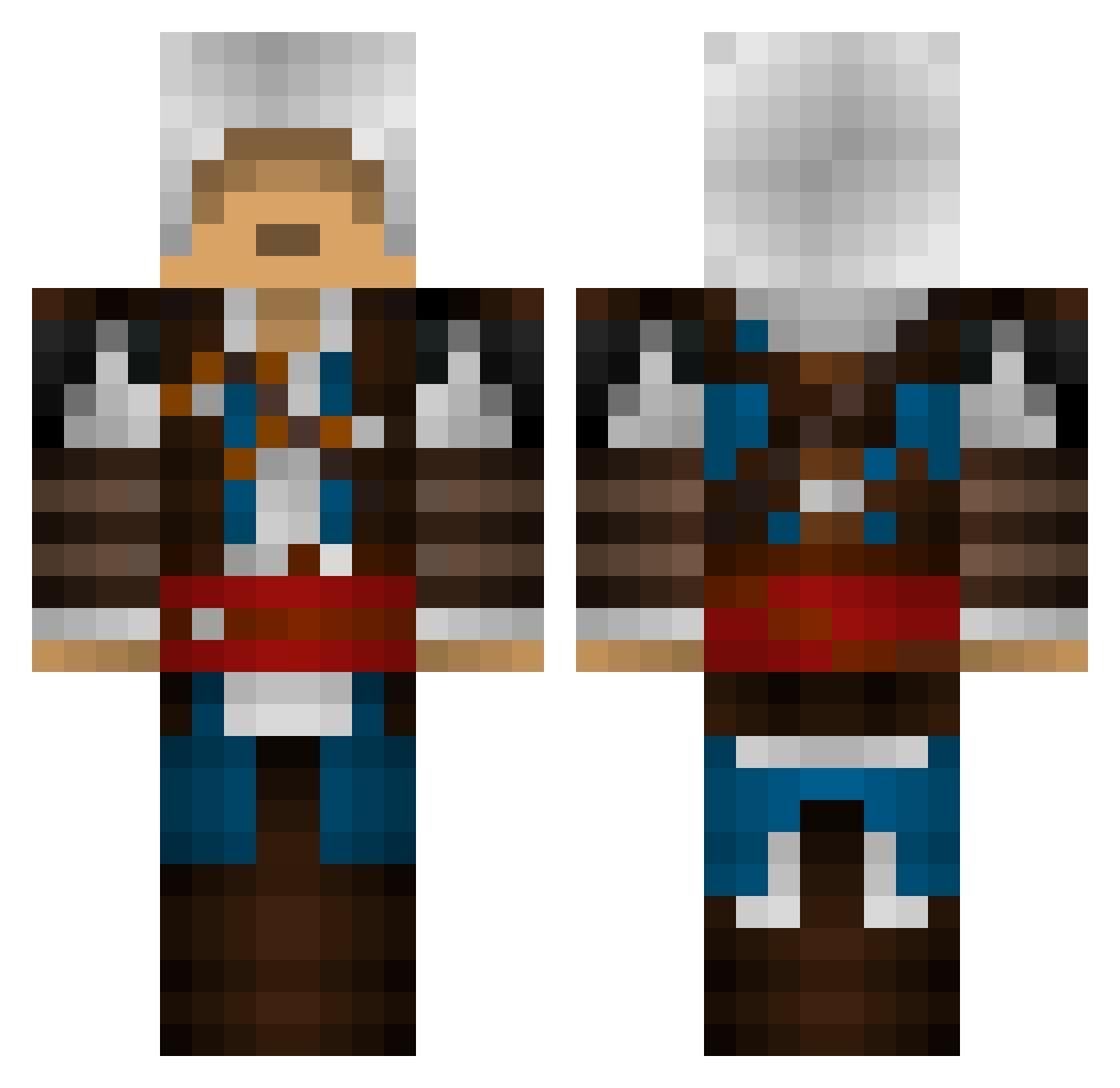 Crakoh Minecraft skin, front and back view