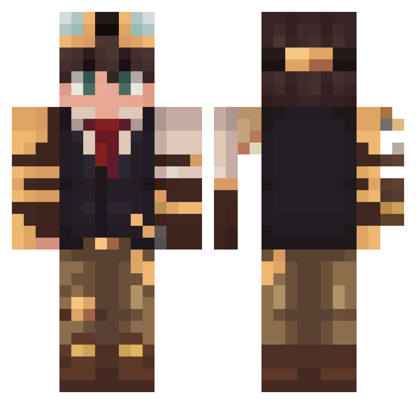 Th_Rdx Minecraft skin, front and back view
