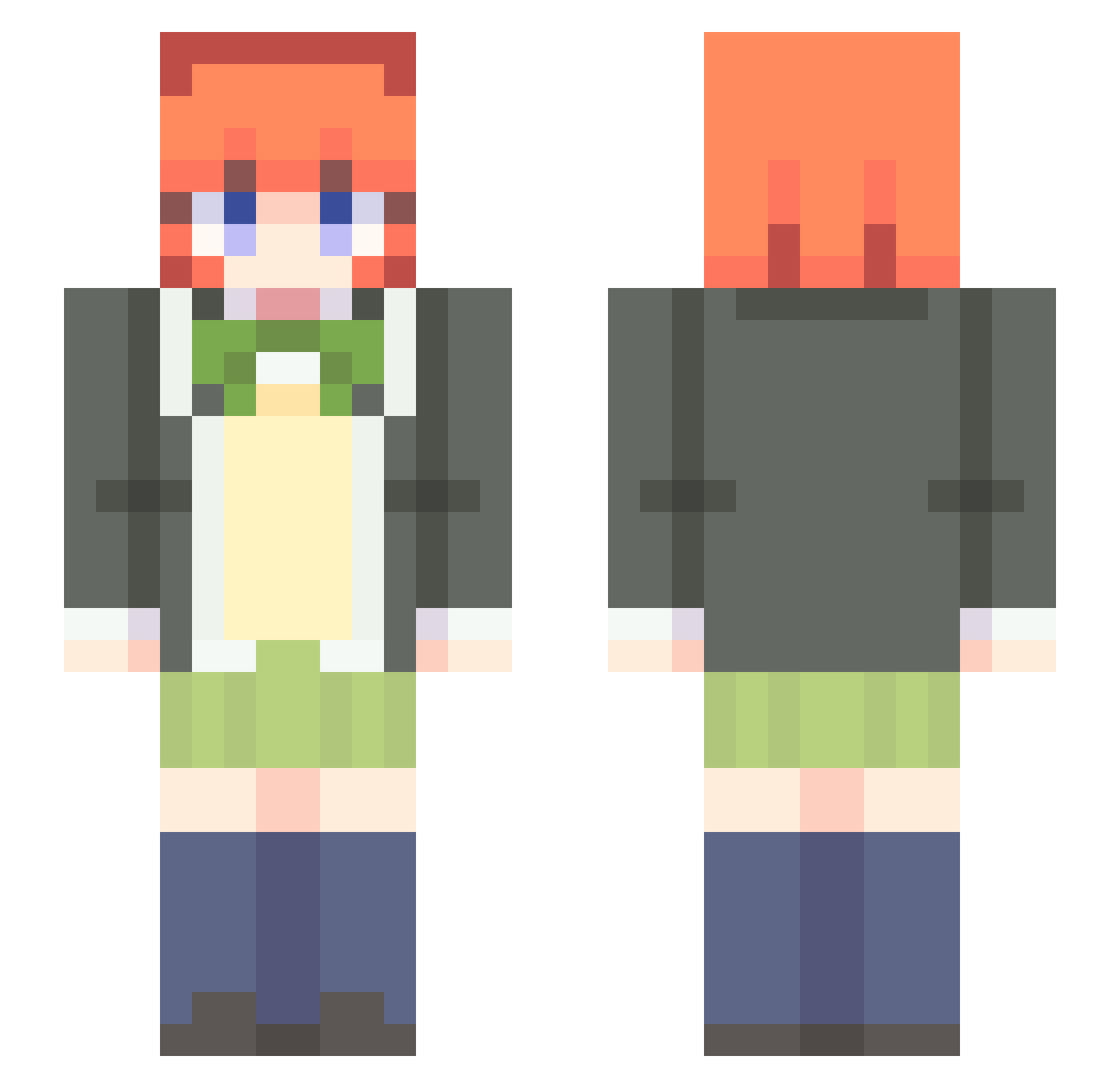 kise_zero Minecraft skin, front and back view