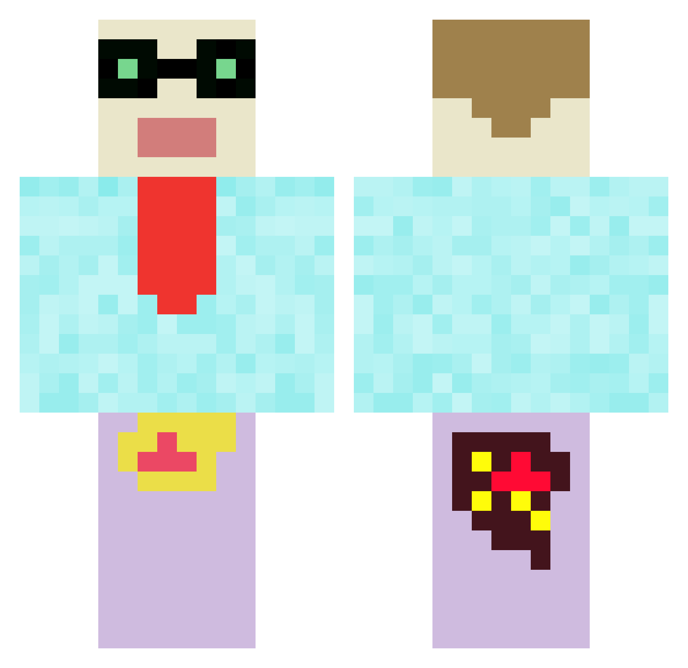 Arcusal Minecraft skin, front and back view