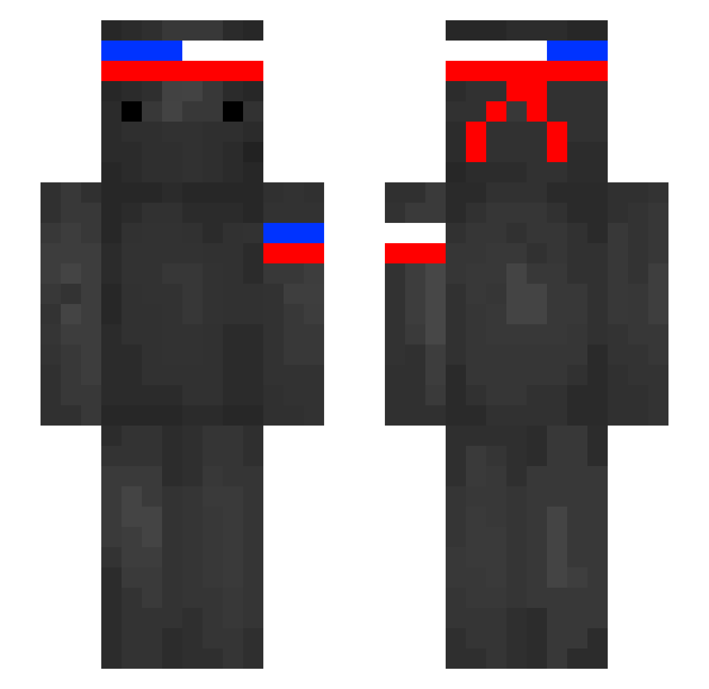 NotPoted_ Minecraft skin, front and back view