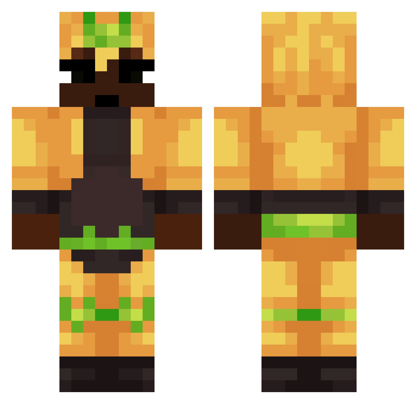 Ohyey Minecraft skin, front and back view