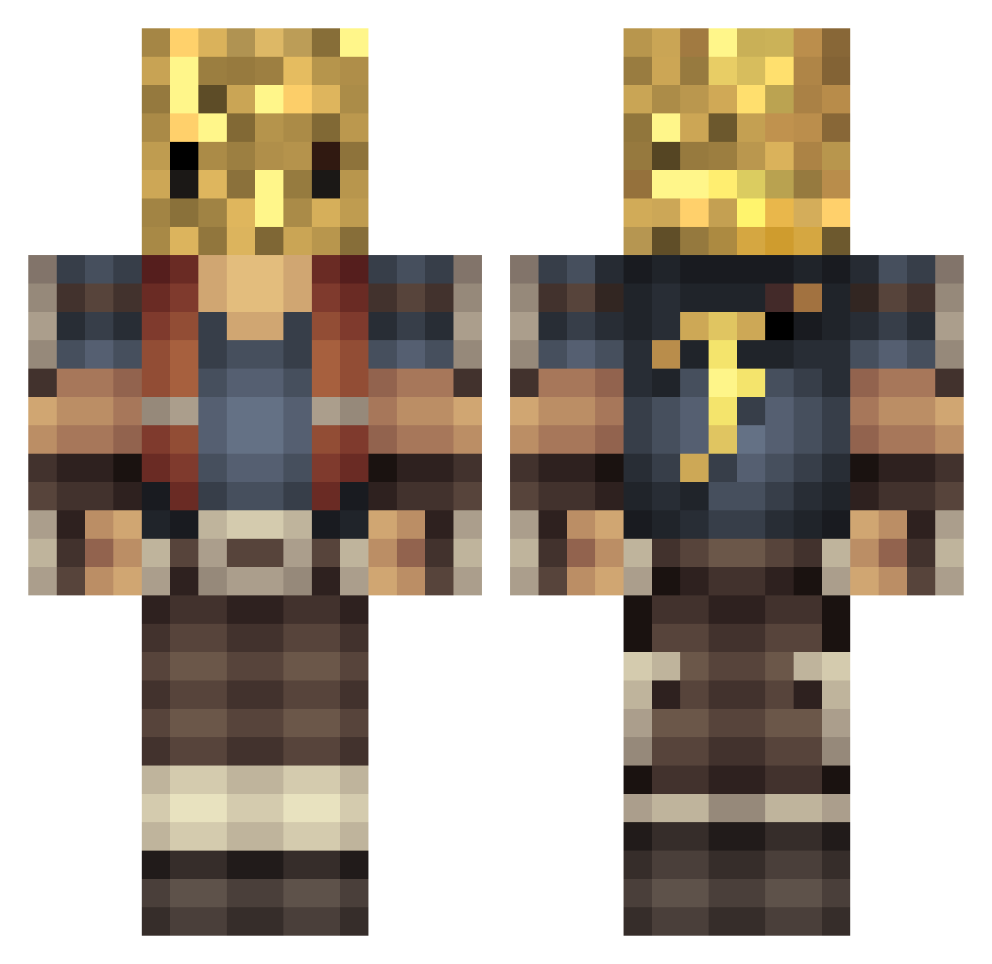 IvanProMaster Minecraft skin, front and back view
