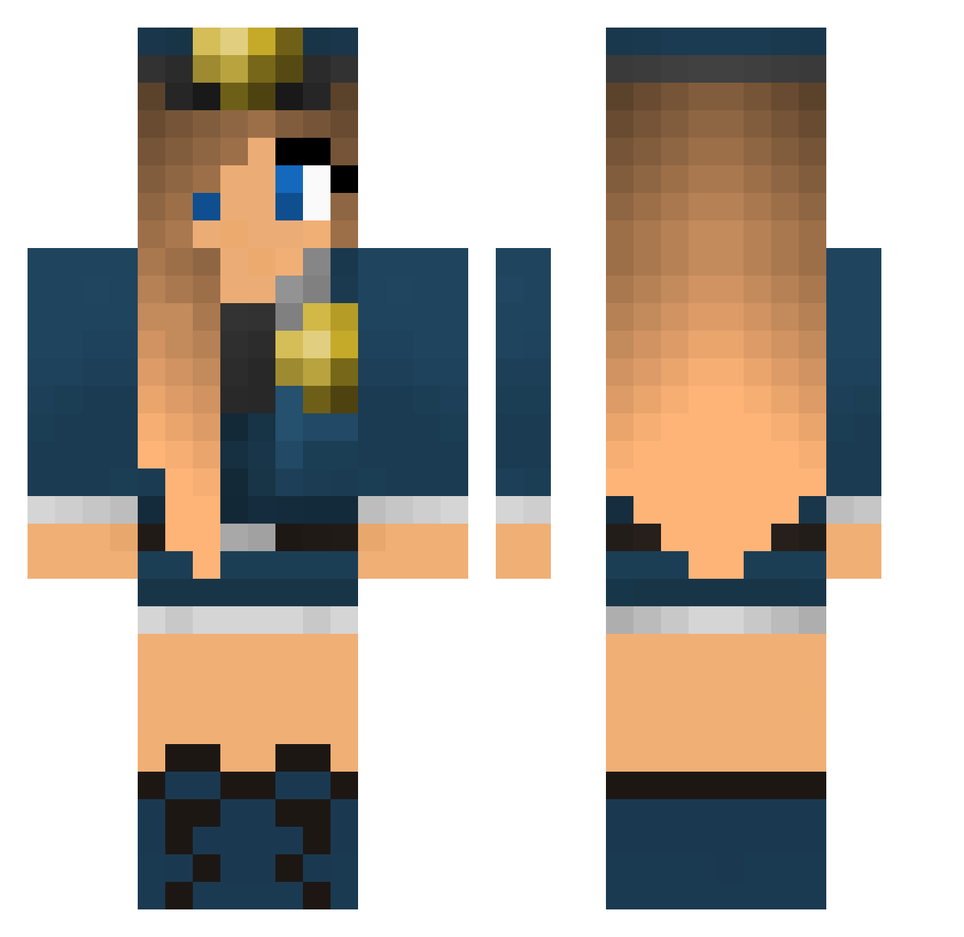 Hawker Minecraft skin, front and back view