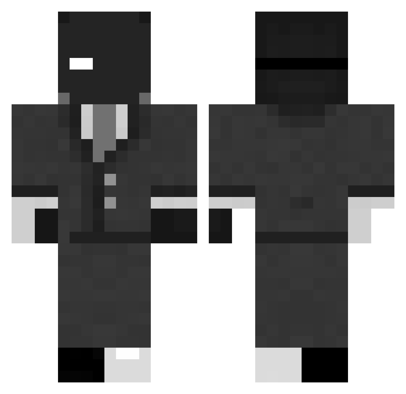 Raniform Minecraft skin, front and back view