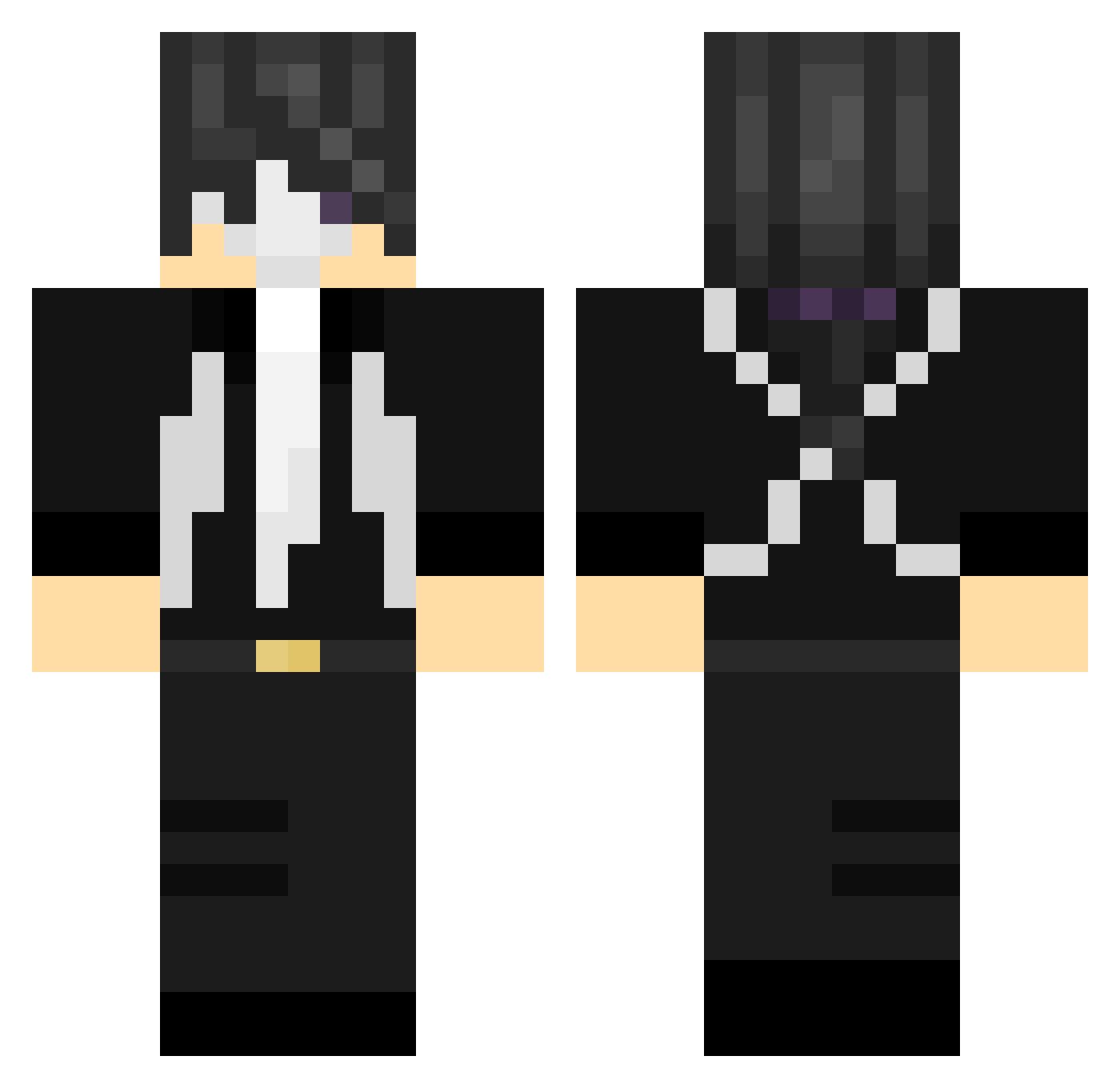 Ryvker Minecraft skin, front and back view