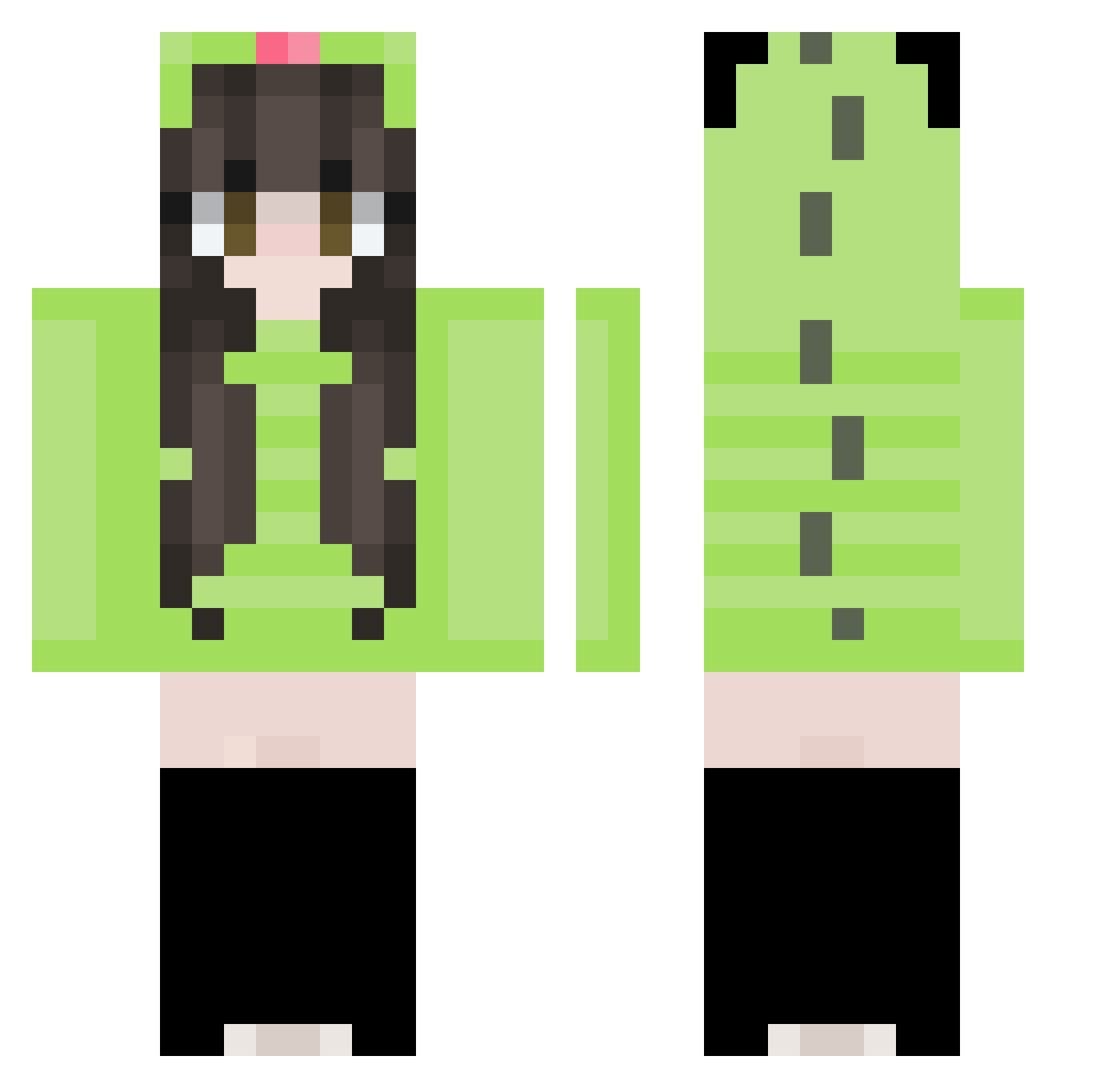 Strxberry_Fox Minecraft skin, front and back view