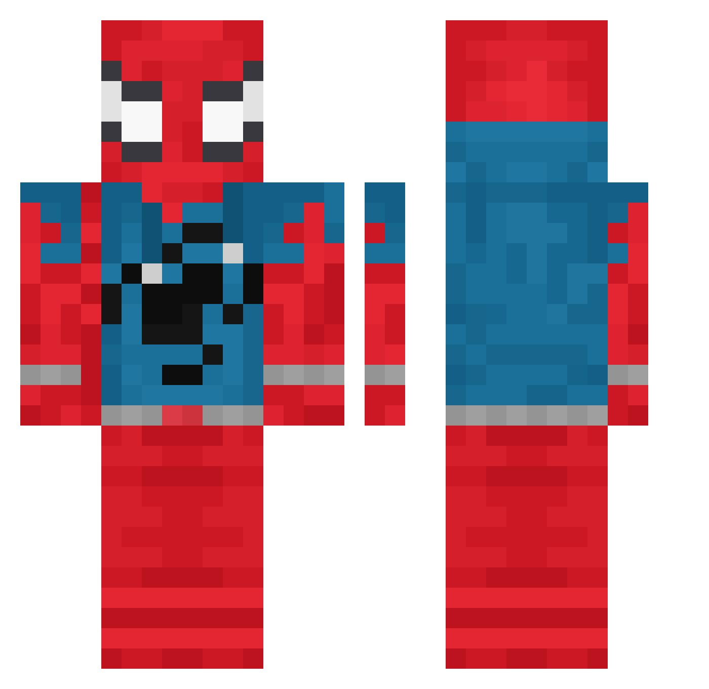 V4HL Minecraft skin, front and back view