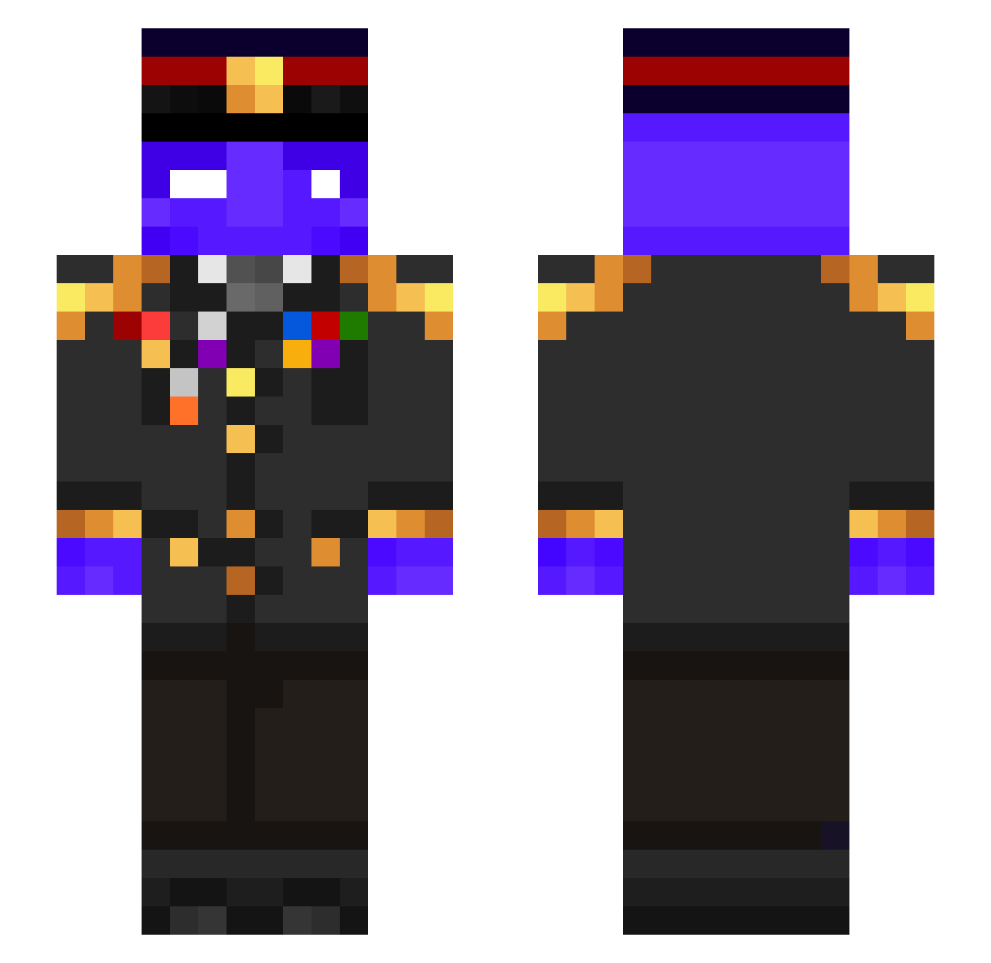 WolfgangHeider Minecraft skin, front and back view