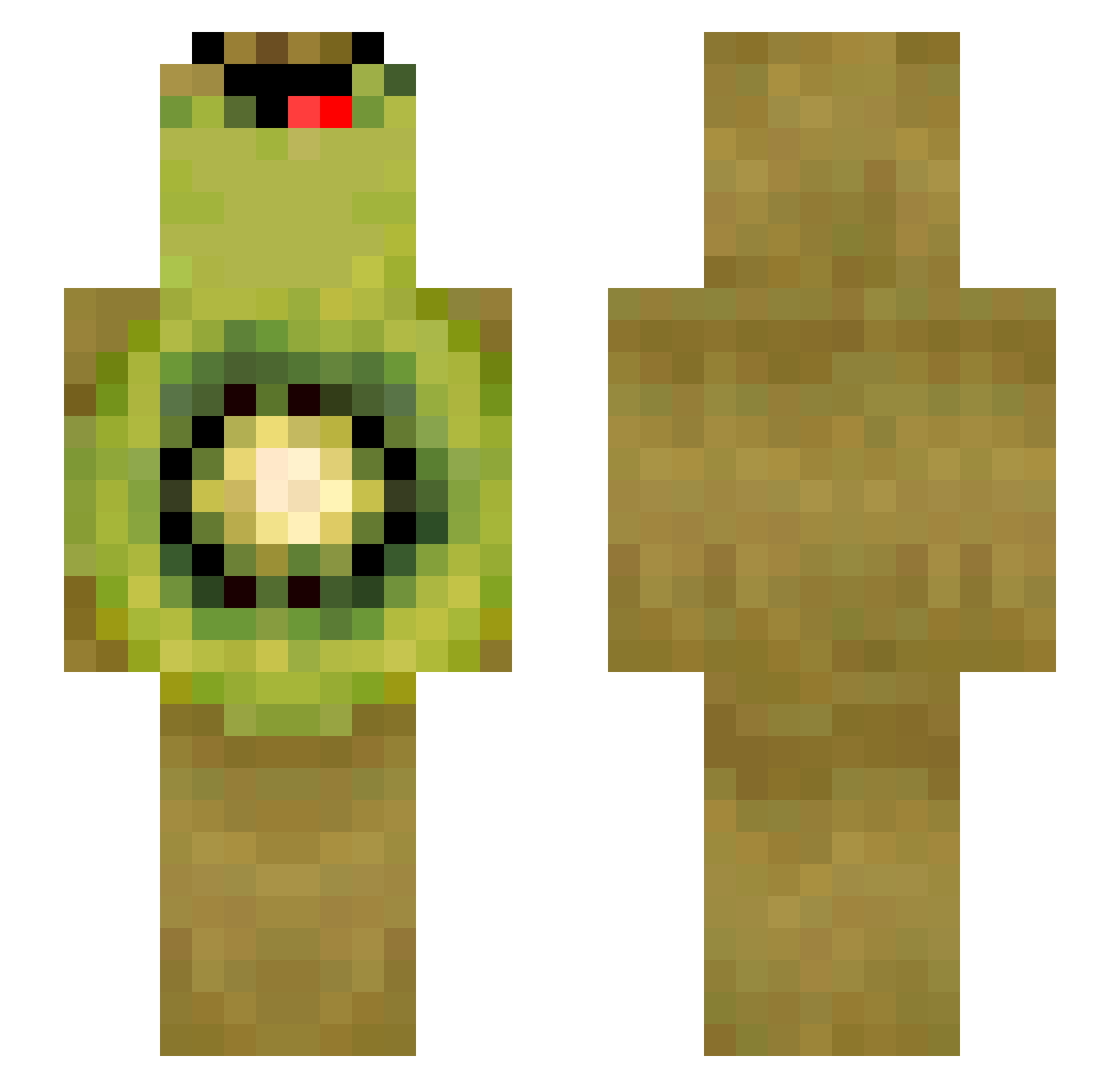 Kukurydzz Minecraft skin, front and back view