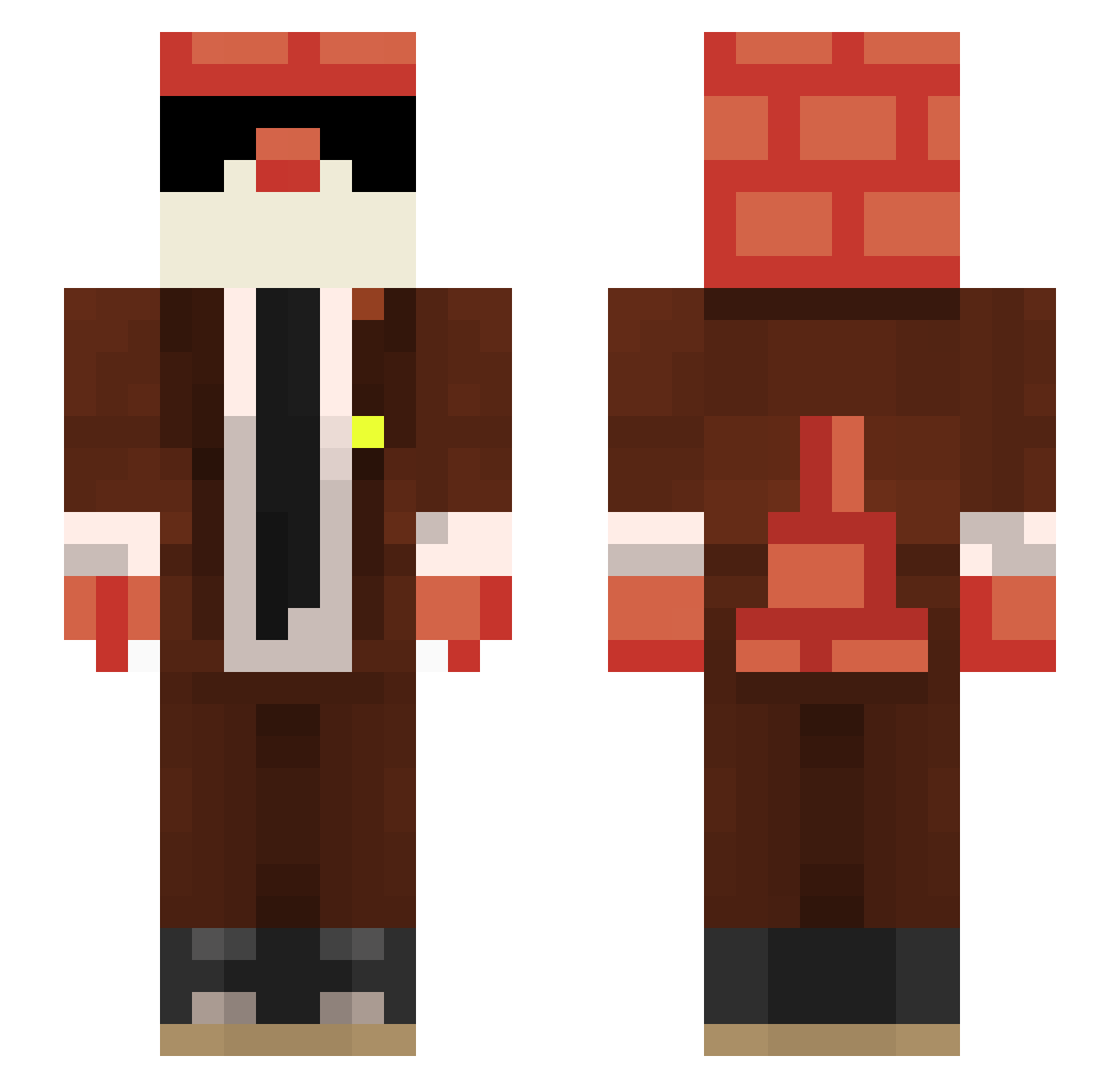 Echo1300 Minecraft skin, front and back view