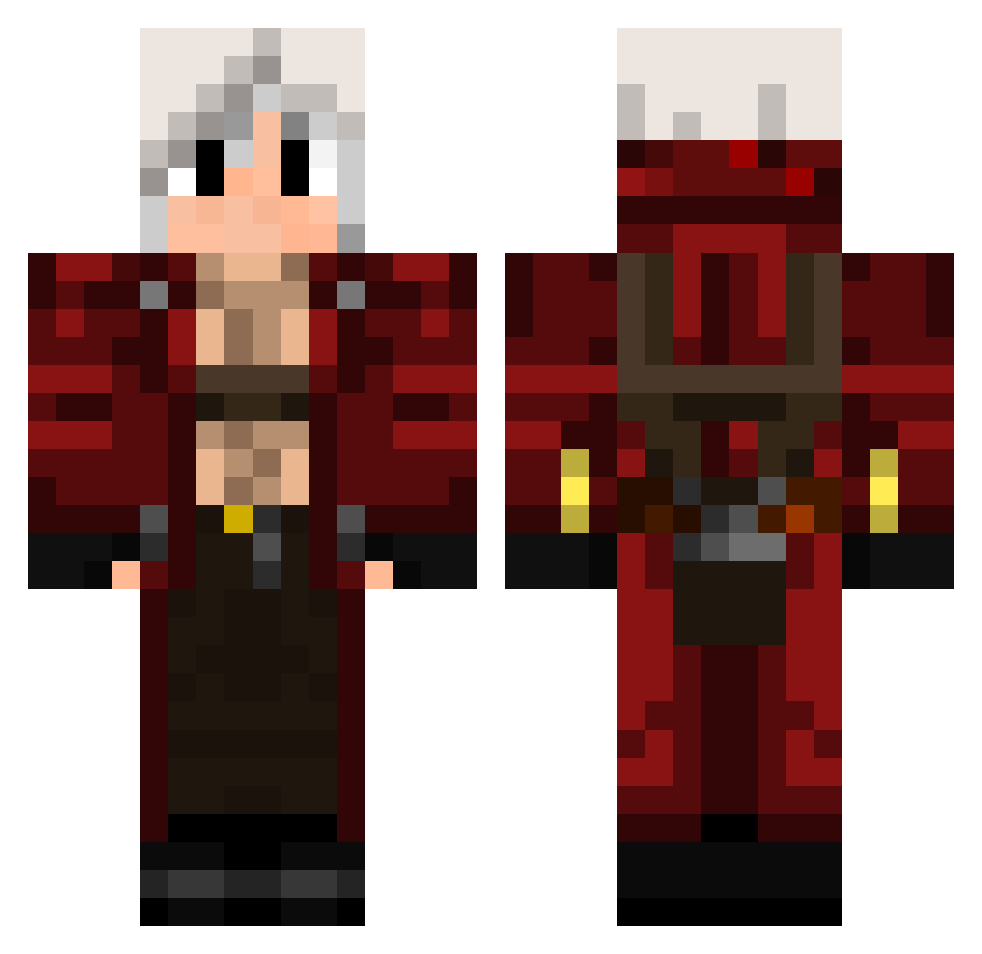 xHellHood Minecraft skin, front and back view