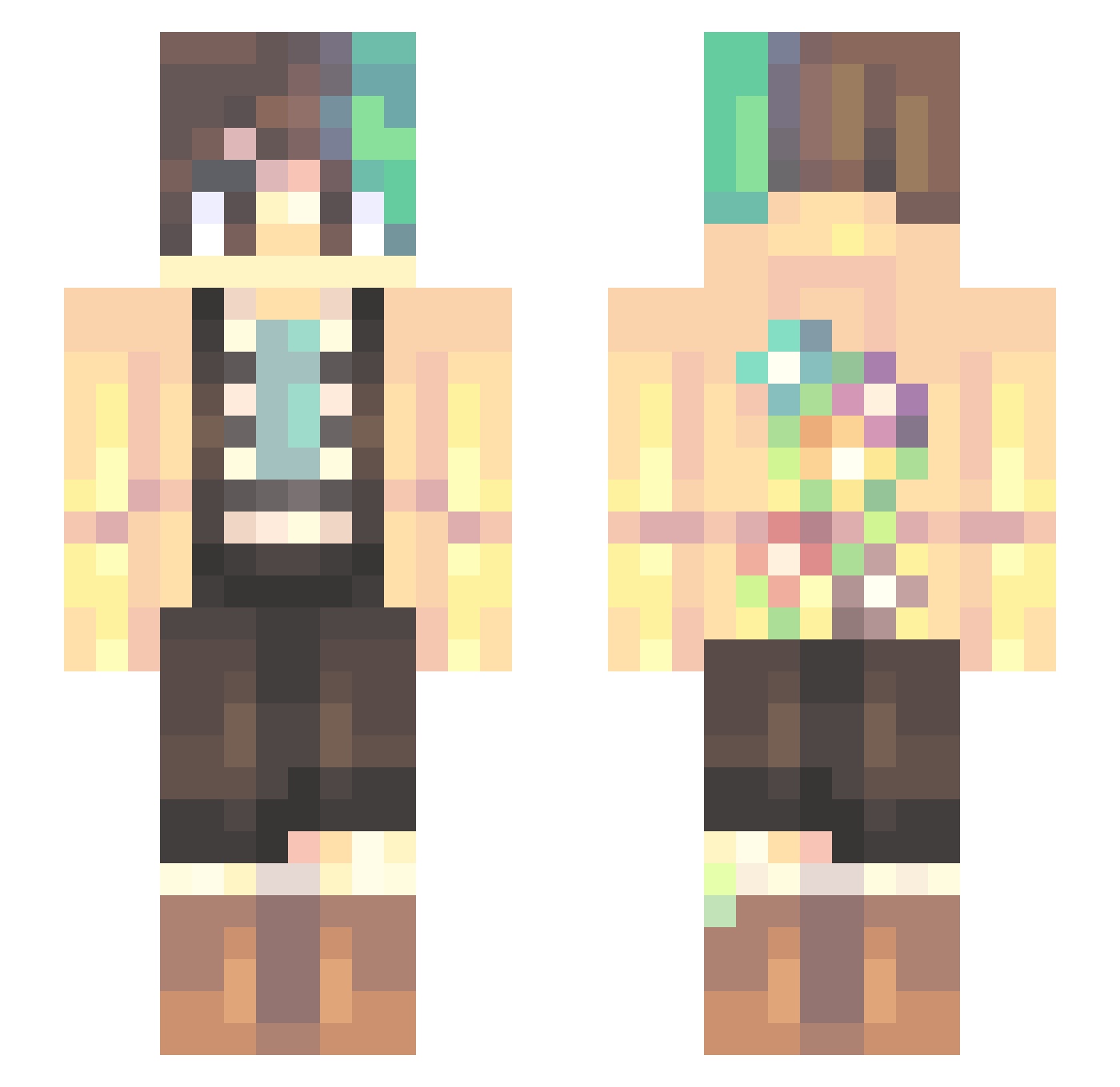 StoianIsMyWaifu Minecraft skin, front and back view