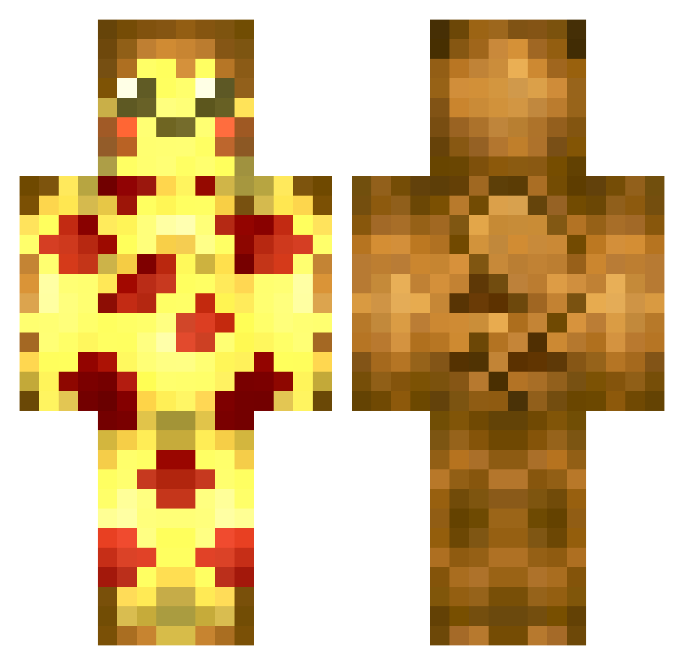 ProfiPizza Minecraft skin, front and back view