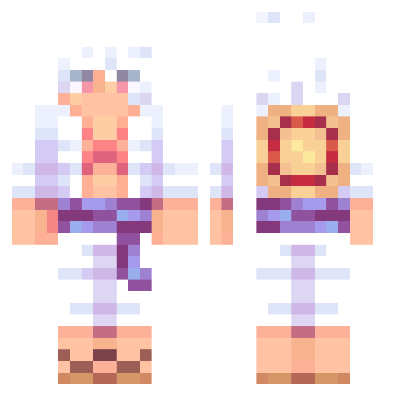 Hitehumire Minecraft skin, front and back view