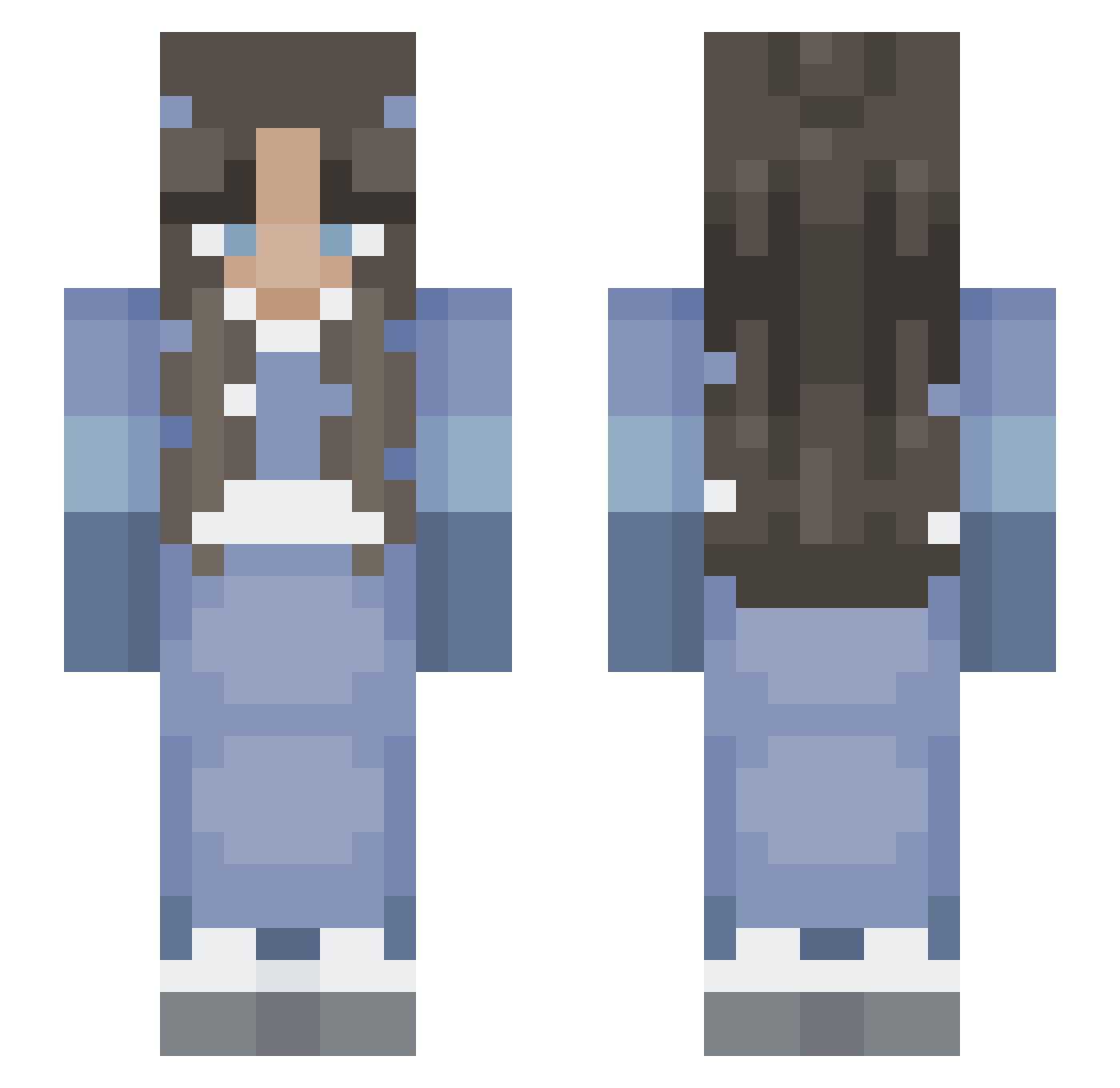 Deleia Minecraft skin, front and back view