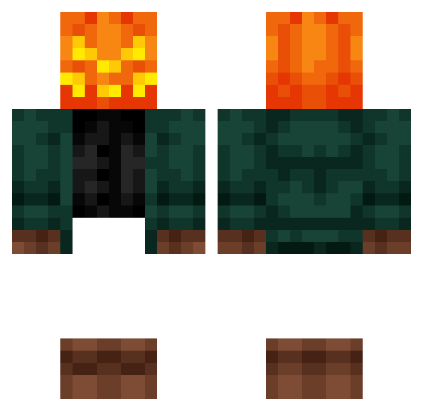 Astheal Minecraft skin, front and back view