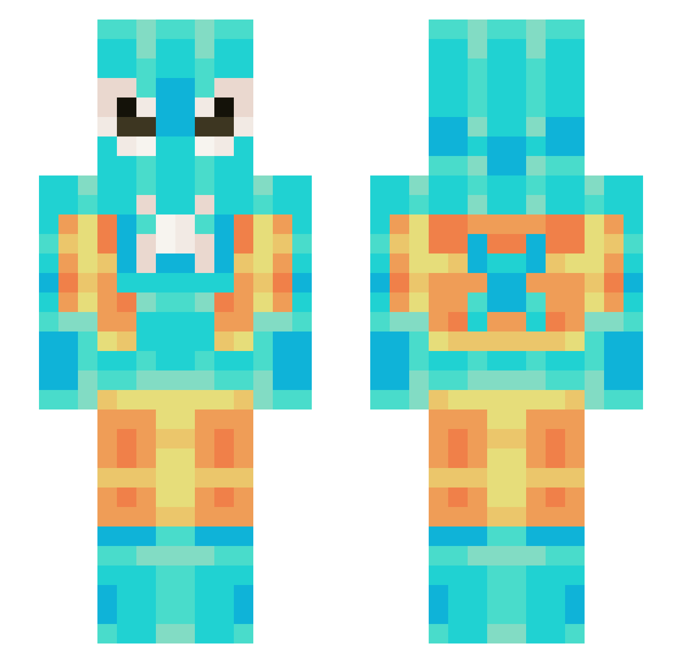 xman71xman Minecraft skin, front and back view