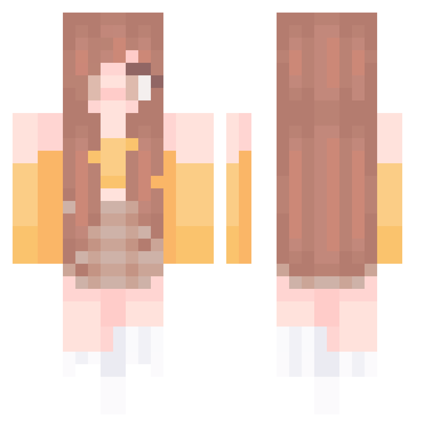 TooPog Minecraft skin, front and back view