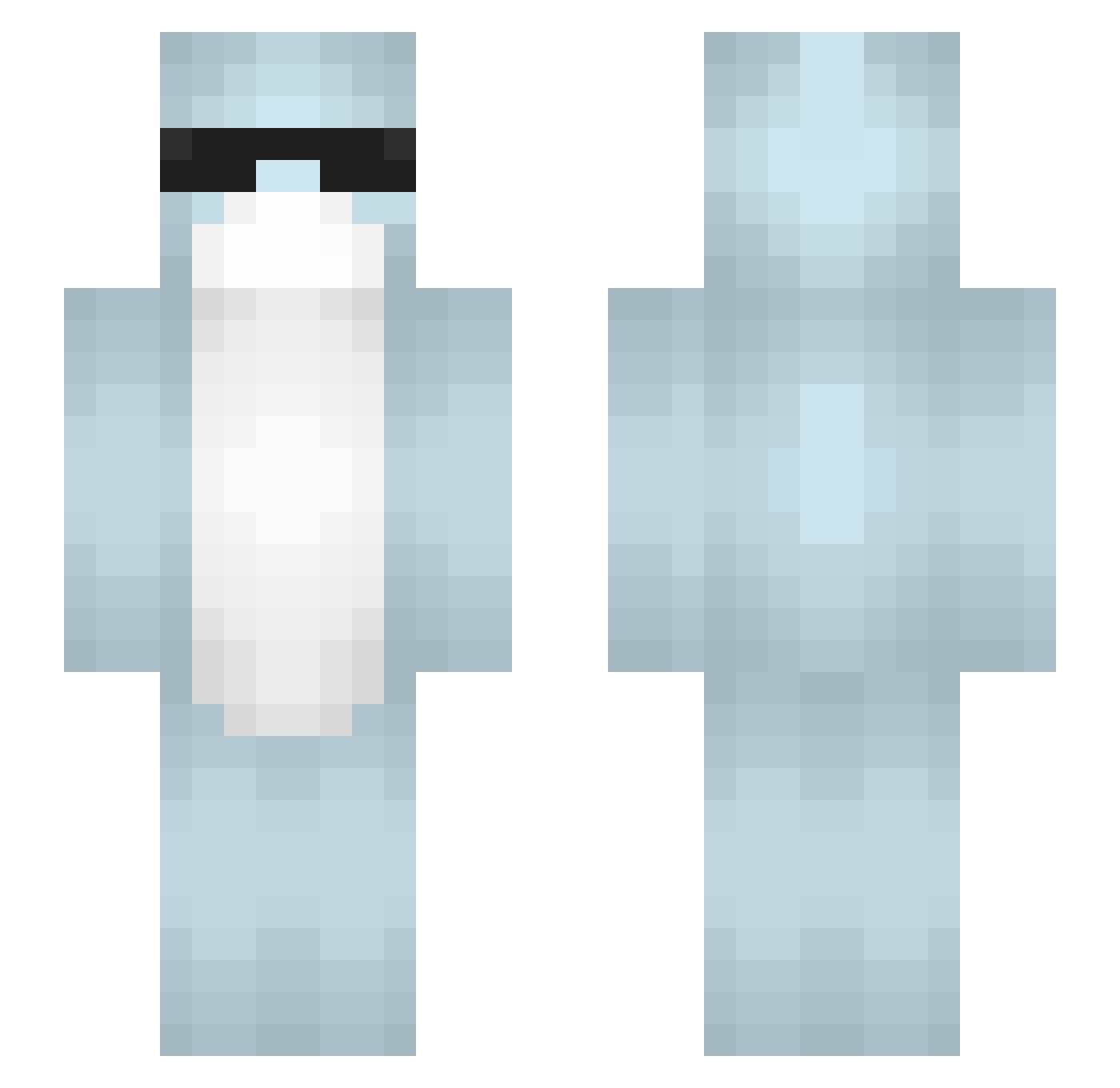 DlNOO Minecraft skin, front and back view