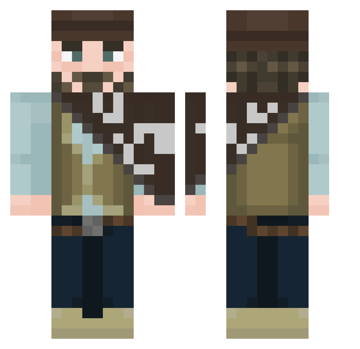 slimbrz Minecraft skin, front and back view