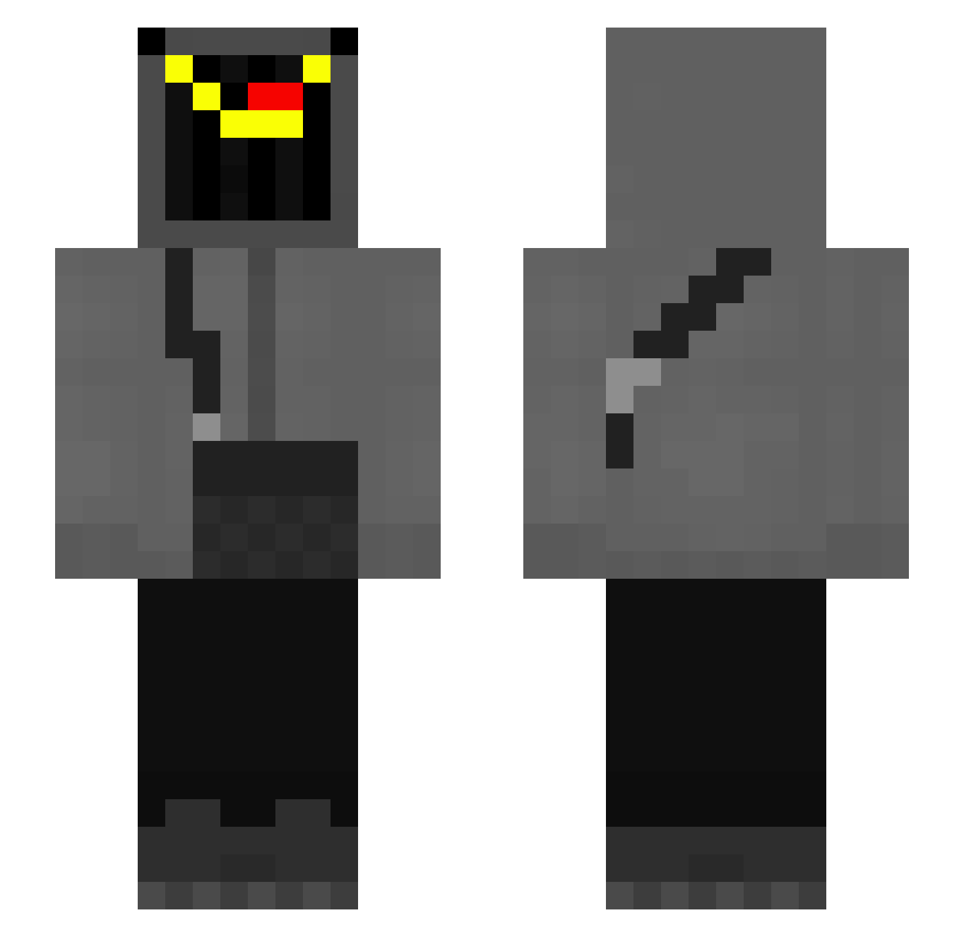 VelexRL Minecraft skin, front and back view