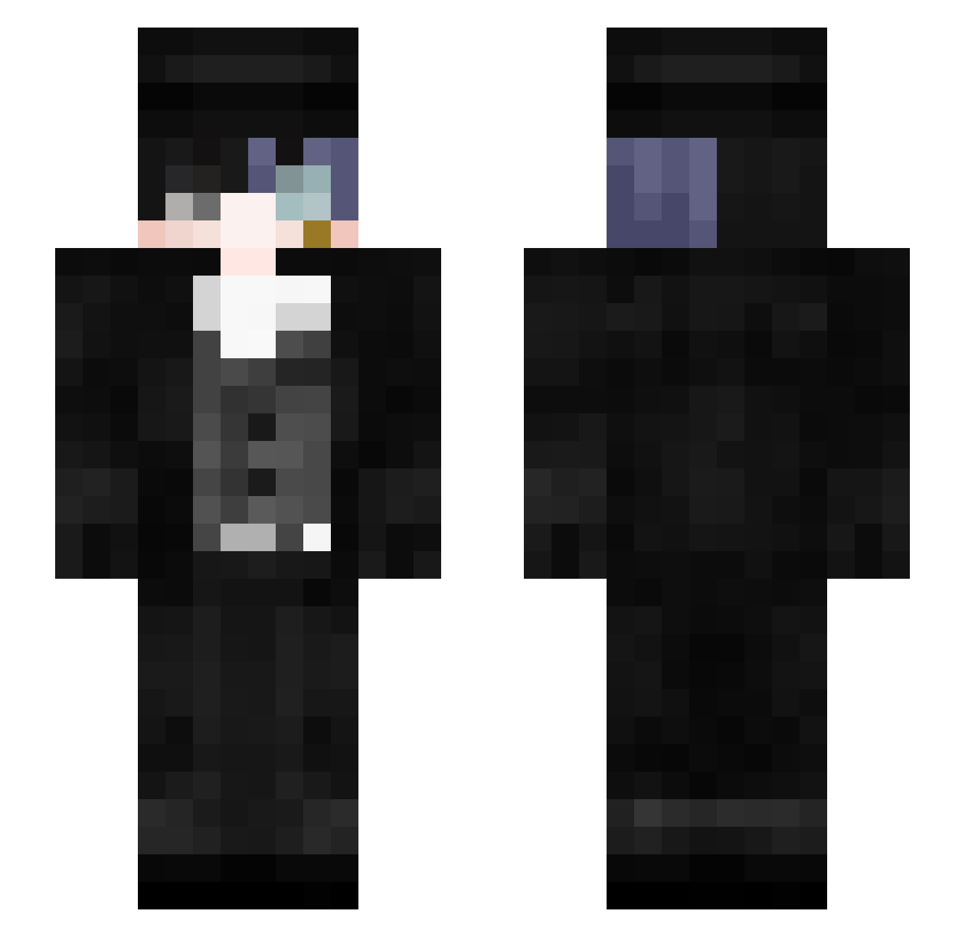 Aytax Minecraft skin, front and back view