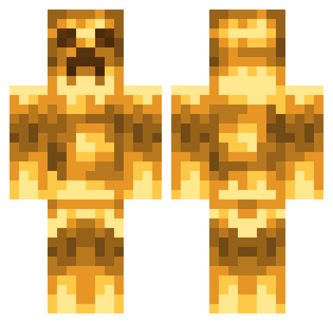 Hectohedron Minecraft skin, front and back view