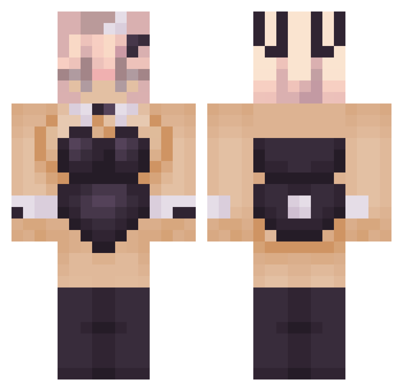 Mishkas_Bella Minecraft skin, front and back view