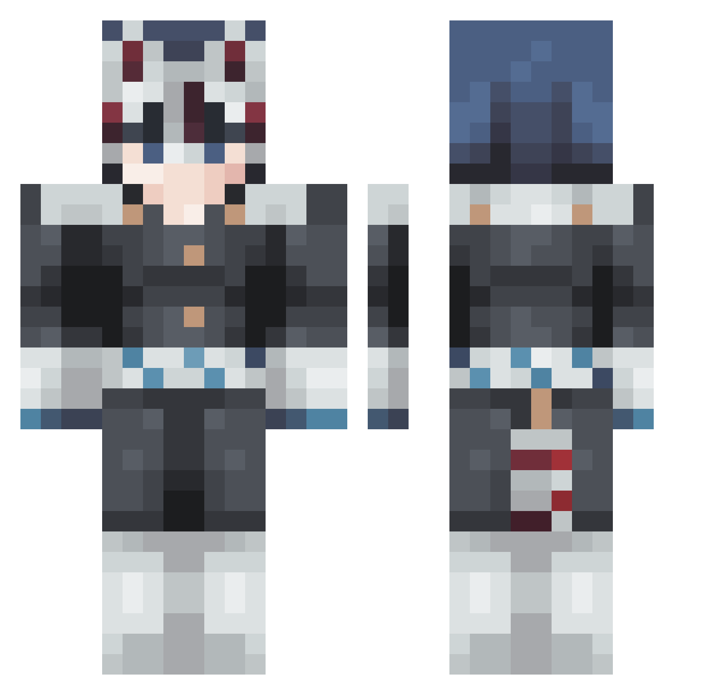 Khazits Minecraft skin, front and back view