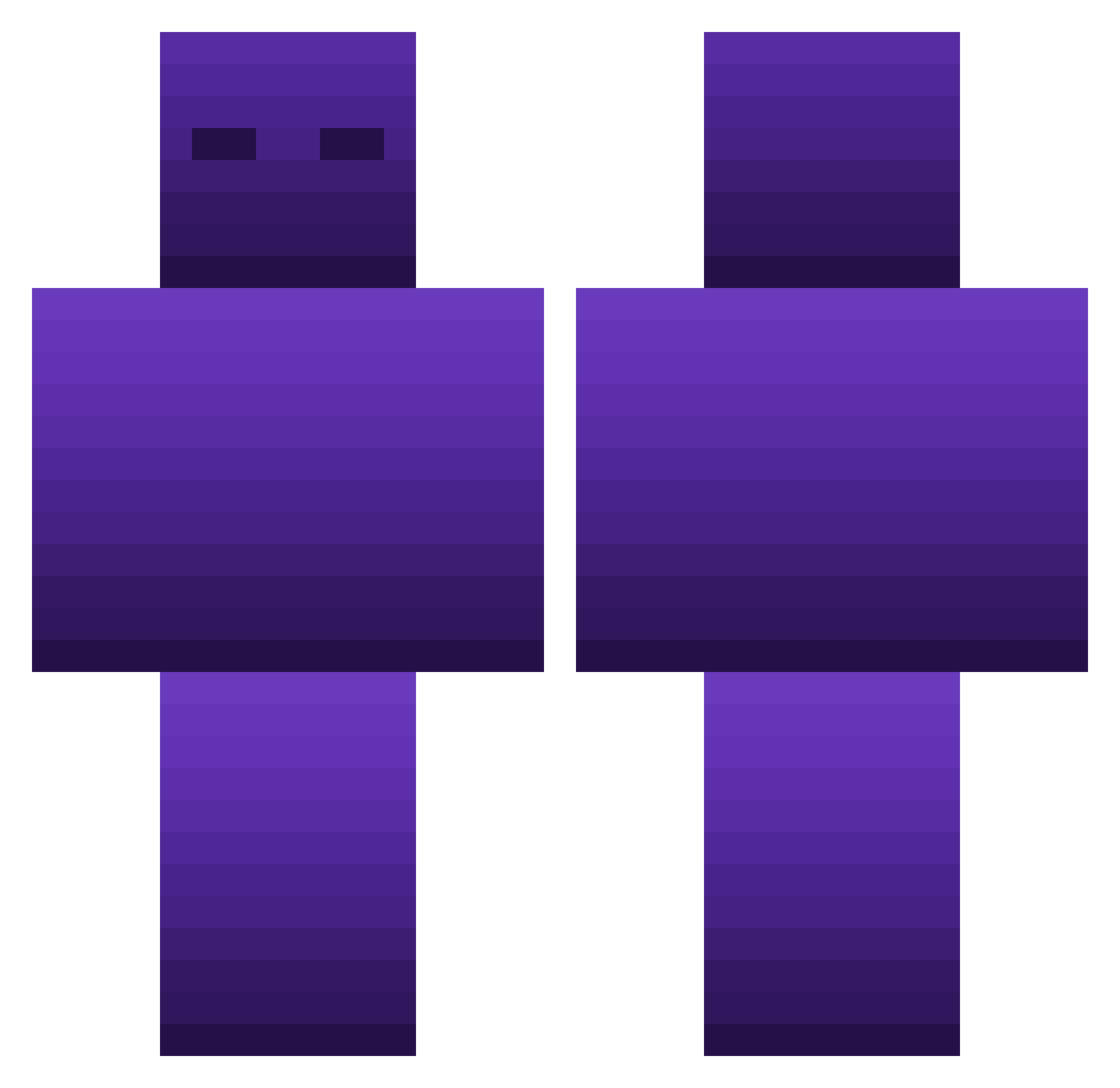 xyzti Minecraft skin, front and back view