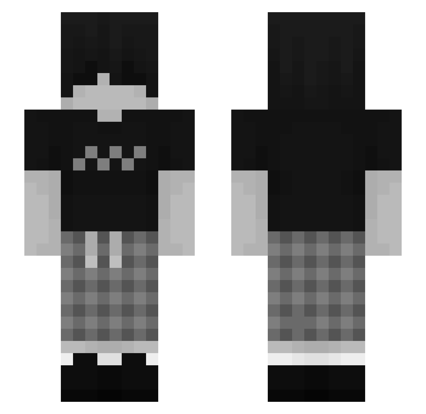 recto Minecraft skin, front and back view