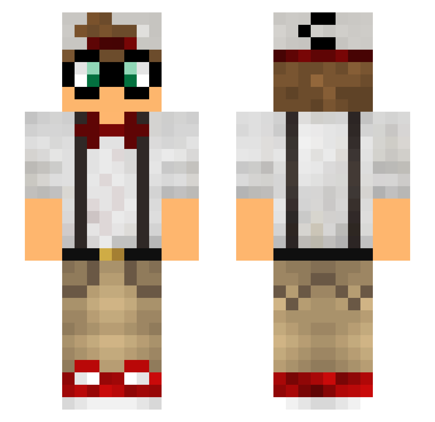 Tapelinero Minecraft skin, front and back view