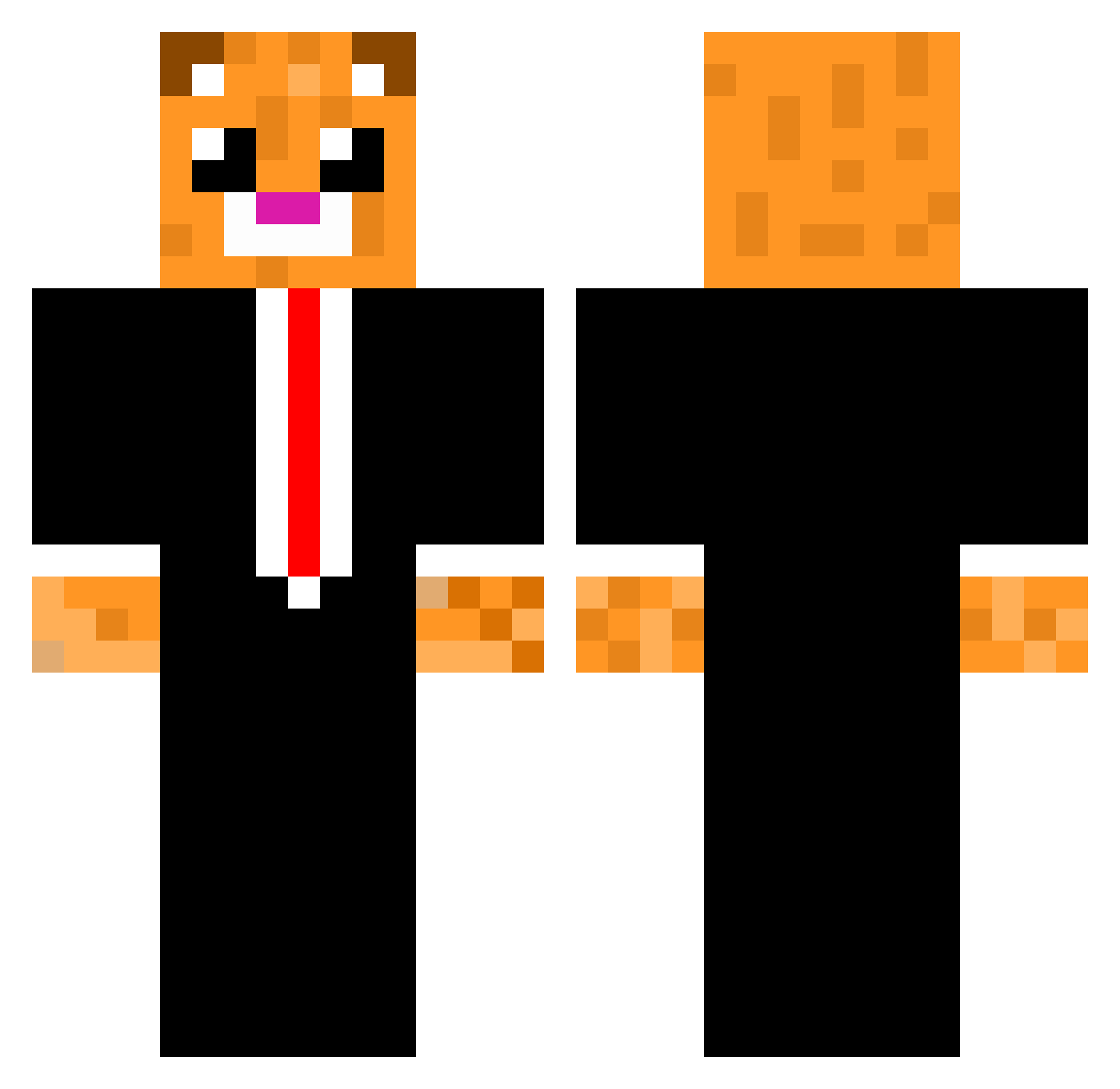 Fuzzycuffs_ Minecraft skin, front and back view