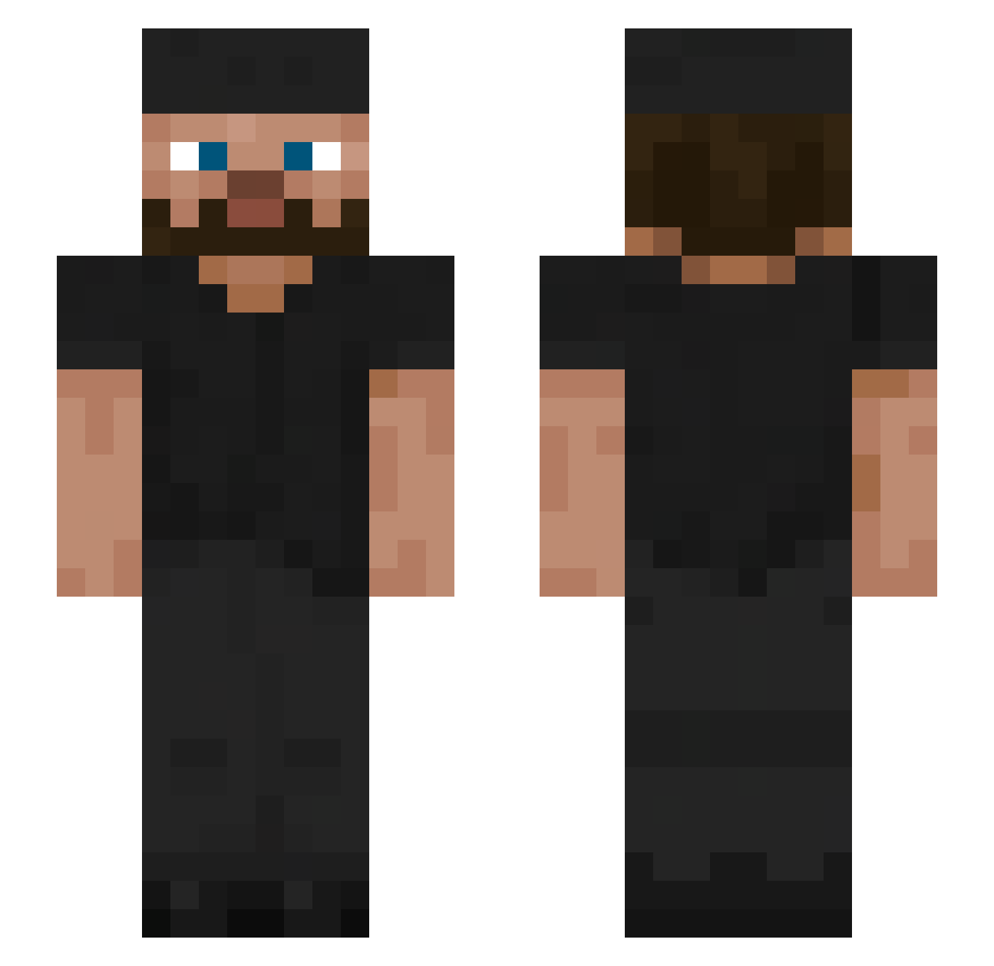 Sher4z Minecraft skin, front and back view