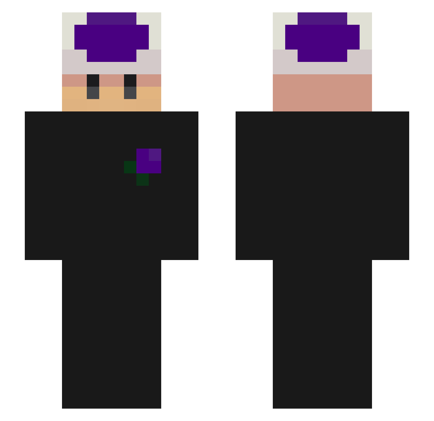 far21 Minecraft skin, front and back view