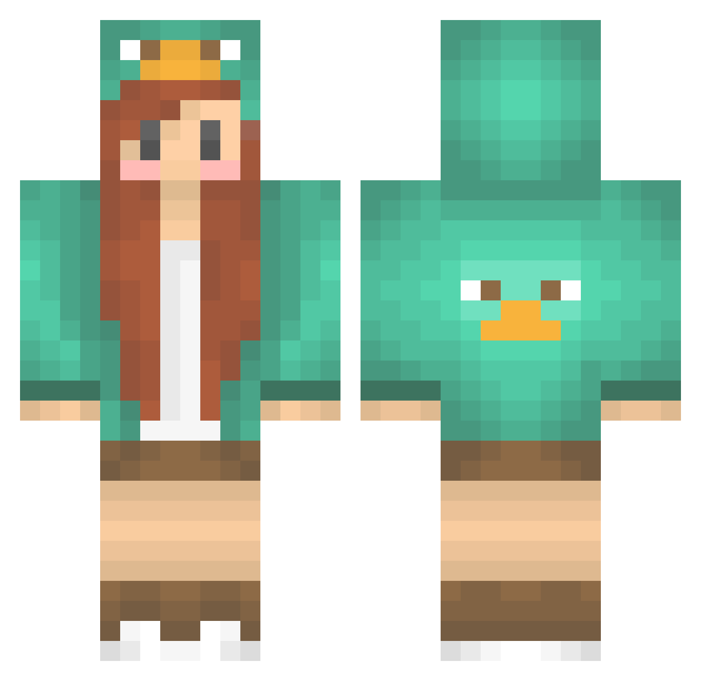 Gretchen Minecraft skin, front and back view