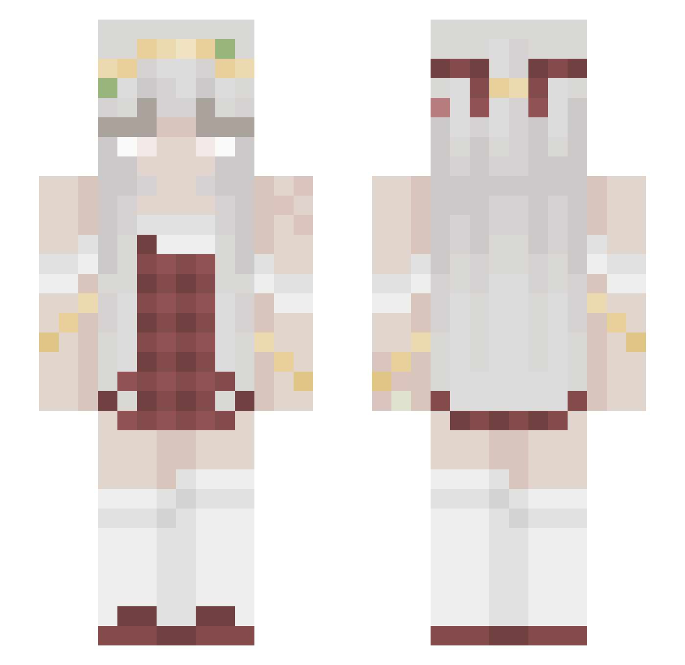 Xhaiia Minecraft skin, front and back view