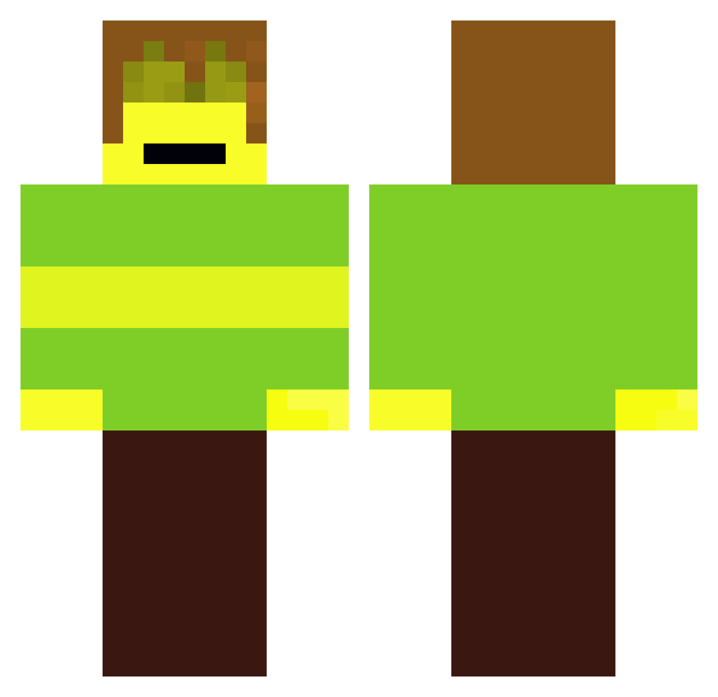 Archy2k Minecraft skin, front and back view