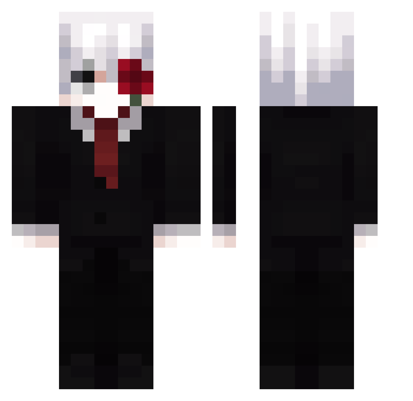 ruzibooo Minecraft skin, front and back view