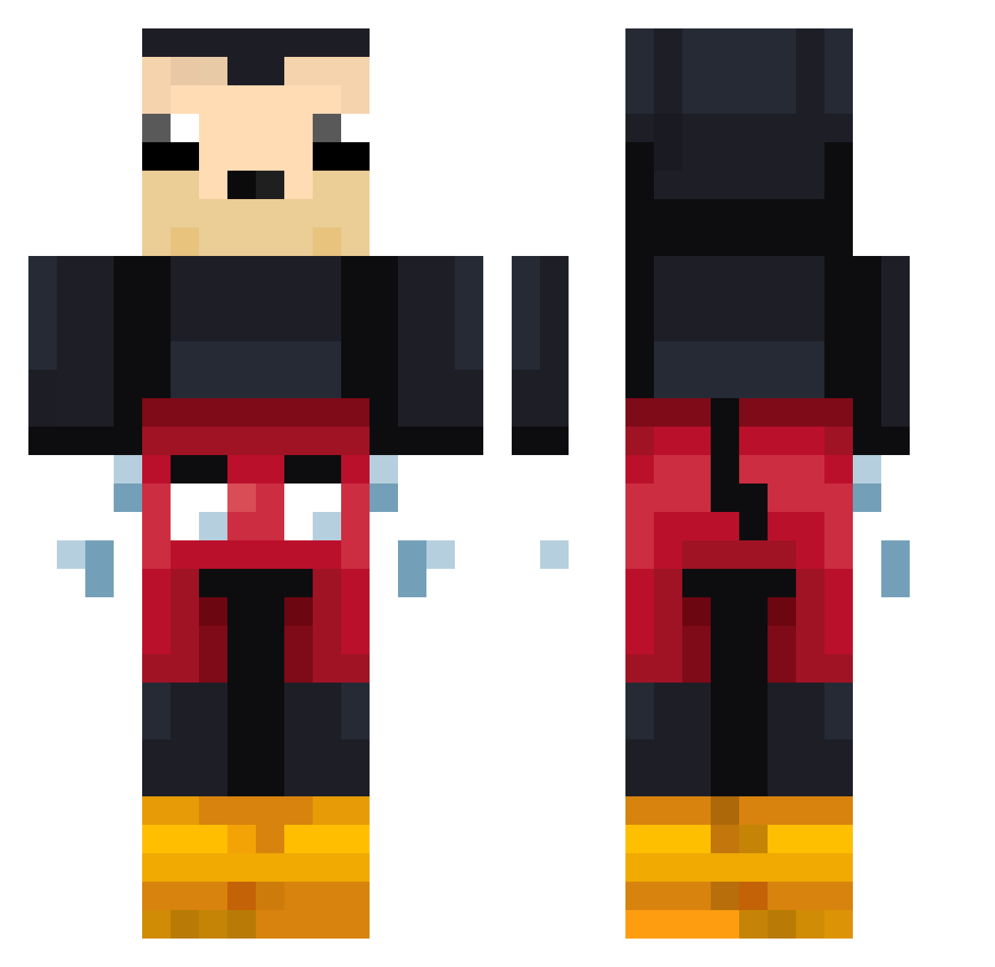 ZenChewie Minecraft skin, front and back view